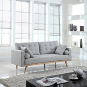 Divano Roma Furniture Mid-Century Sofas, Light Grey