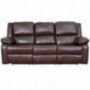 Flash Furniture Harmony Series Brown Leather Sofa with Two Built-In Recliners