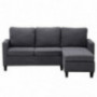Bonnlo Convertible Sectional Sofa Compact 3-Seater Sectional Couch L-Shape Modern Upholstered Sofa Couch with Reversible Sect
