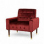 Christopher Knight Home Betsy Velvet Armchair, Modern Glam, Button-Tufted, Waffle Stitching, Garnet