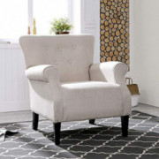 LOKATSE HOME Accent Arm Chair Mid Century Upholstered Single Sofa Modern Comfortable Furniture Pine Wood legs for Living Room