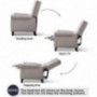 ANJ Recliner Elizabeth Accent Chair for Living Room Easy to Push Mechanism, Elegant Roll Arm Chair for Bedroom  Buff 