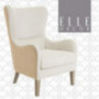 Elle Decor Wingback Upholstered Accent Chair, Farmhouse Armchair for Living Room, Two Toned Beige