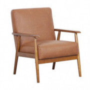 Pulaski DS-D030003-329 Wood Frame Faux Leather Accent Chair, 25.38" x 28.0" x 30.5", Cognac Brown