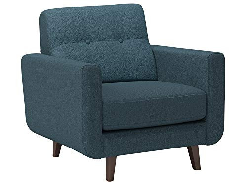 Amazon Brand – Rivet Sloane Mid-Century Modern Armchair with Tapered Legs, 32.7"W, Denim