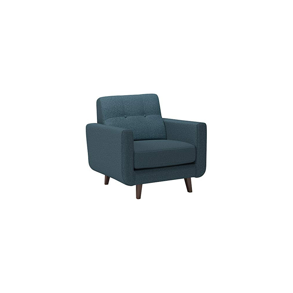 Amazon Brand – Rivet Sloane Mid-Century Modern Armchair with Tapered Legs, 32.7"W, Denim