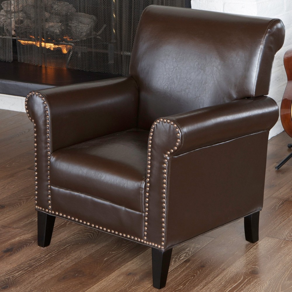 Ryker Chocolate Brown Leather Club Chair | Universe Furniture