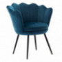 Mordern Velvet Accent Chair,Comfy Lotus Upholstered Armchair Single Sofa for Living Room/Bedroom Teal 