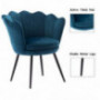 Mordern Velvet Accent Chair,Comfy Lotus Upholstered Armchair Single Sofa for Living Room/Bedroom Teal 