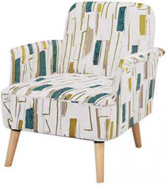Accent Chair lauraland, Unique Prints and Durable Fabric, Solid Wood Legs and High-Density Foam, Capacity Weight ups to 350 l