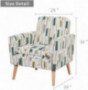 Accent Chair lauraland, Unique Prints and Durable Fabric, Solid Wood Legs and High-Density Foam, Capacity Weight ups to 350 l