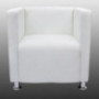 vidaXL Artificial Leather Armchair Tub Club Barrel Design Chair White Modern Room Seat