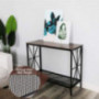 Alecono Home Office Desk Multifunctional Computer Table Industrial Console Table Sofa Entrance Table with X-Shaped Metal Fram