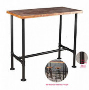 Diwhy DIY Industrial Design Pipe Dining Table Casual Computer Laptop Table Modern Studio Wood and Metal Rectangular Dining Ta