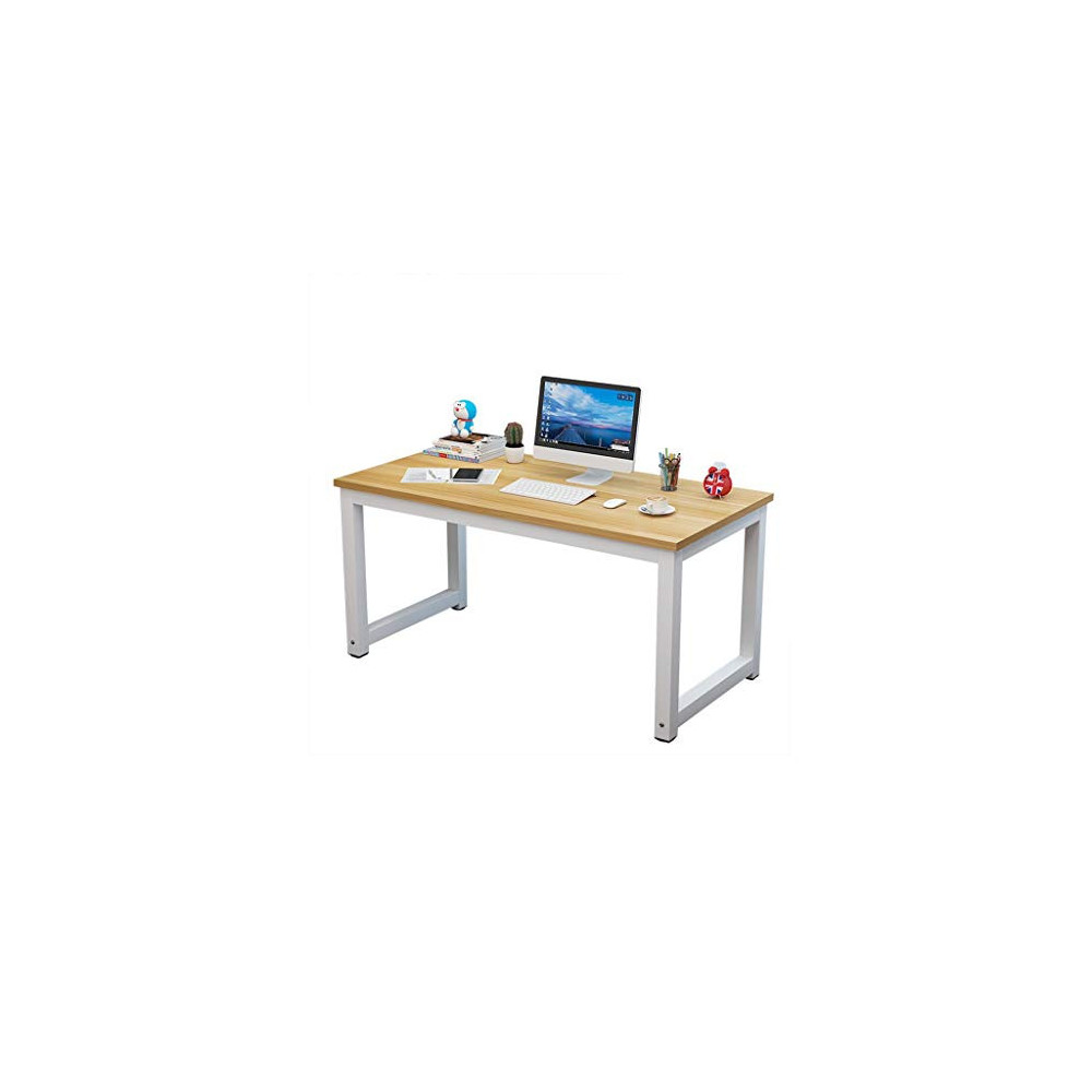Naiflowers Office Computer Desk, 55inch Long, Writing Study Desktop PC Laptop Table Desk, Mordern Simple Industrial Style Com
