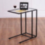 GOFLAME 26" End Table with Solid Glass Portable Living Room Bedroom Office Dormitory Laptop Desk Sofa Side Table Snack Table 