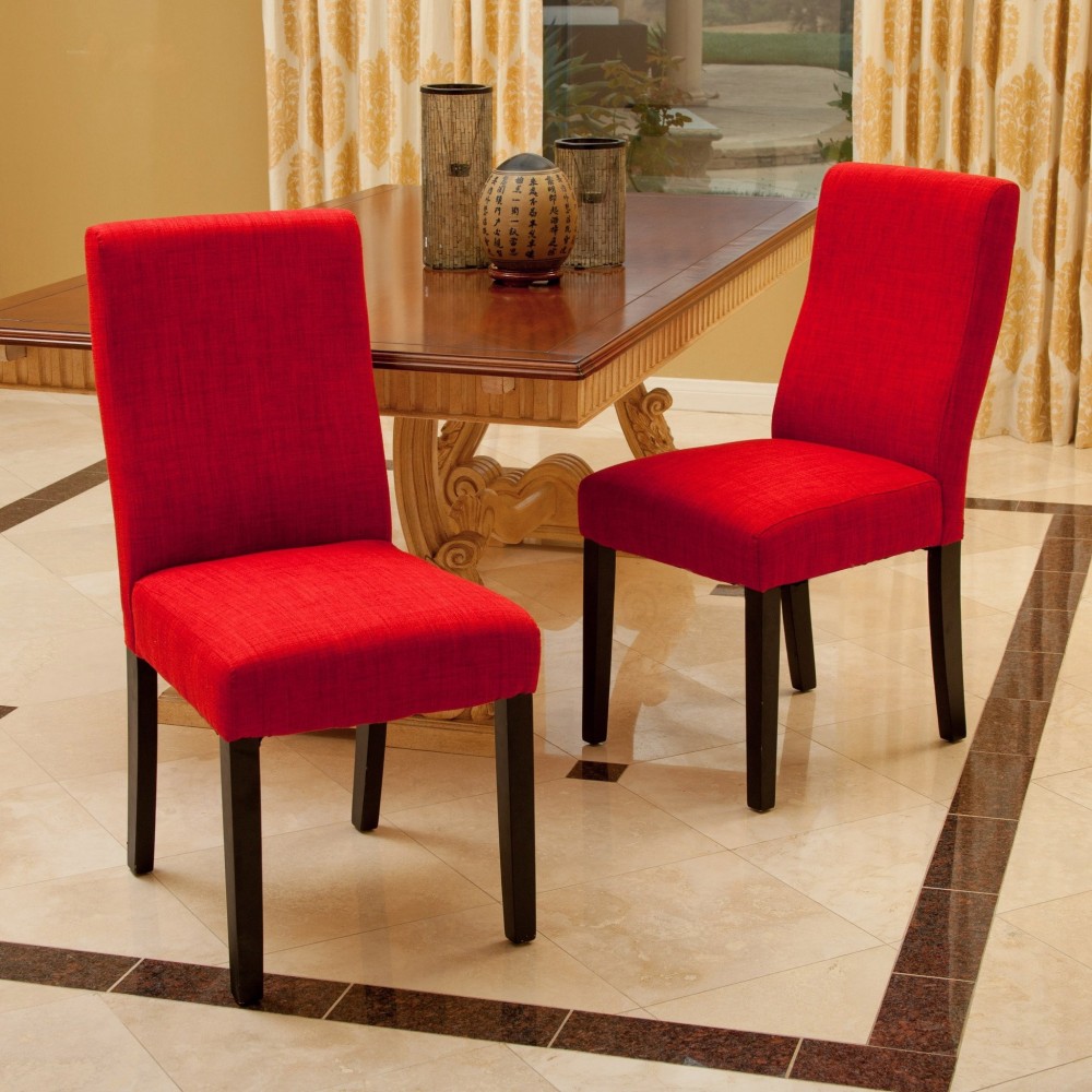 Heath Red Fabric Dining Chairs Set Of 2 Universe Furniture   Heath Red Fabric Dining C 