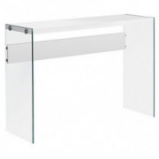Monarch specialties , Console Sofa Table, Tempered Glass, Glossy White, 44"L
