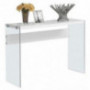 Monarch specialties , Console Sofa Table, Tempered Glass, Glossy White, 44"L