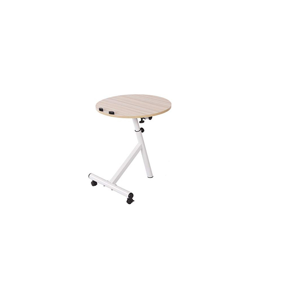 Cloudro Side Table, Indoor Adjustable Lazy Small Side Coffee Table Computer Table  White 