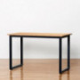 Bamboo Side Table - 48" x 24" Computer or Printer Table/Small Kitchen Table with Steel Frame  Standard, Black 