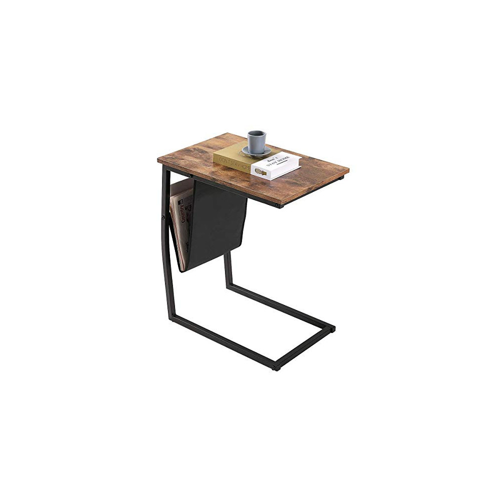 Industrial Side Table, BONZY HOME Mobile Snack Table Bed Side Table Laptop Sofa Couch Coffee End Tables for Living Room, Sofa