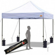 ABCCANOPY Pop up Canopy Tent Commercial Instant Shelter with Wheeled Carry Bag, Bonus 4 Canopy Sand Bags, 10x10 FT  White 