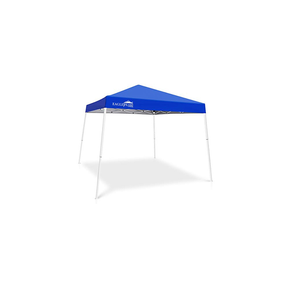 EAGLE PEAK 10 x 10 Slant Leg Pop-up Canopy Tent Easy One Person Setup Instant Outdoor Canopy Folding Shelter with 64 Square