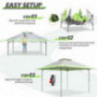 Eagle Peak 13x13 Straight Leg Pop Up Canopy Tent Instant Outdoor Canopy Easy Single Person Set-up Folding Shelter w/Auto Ex