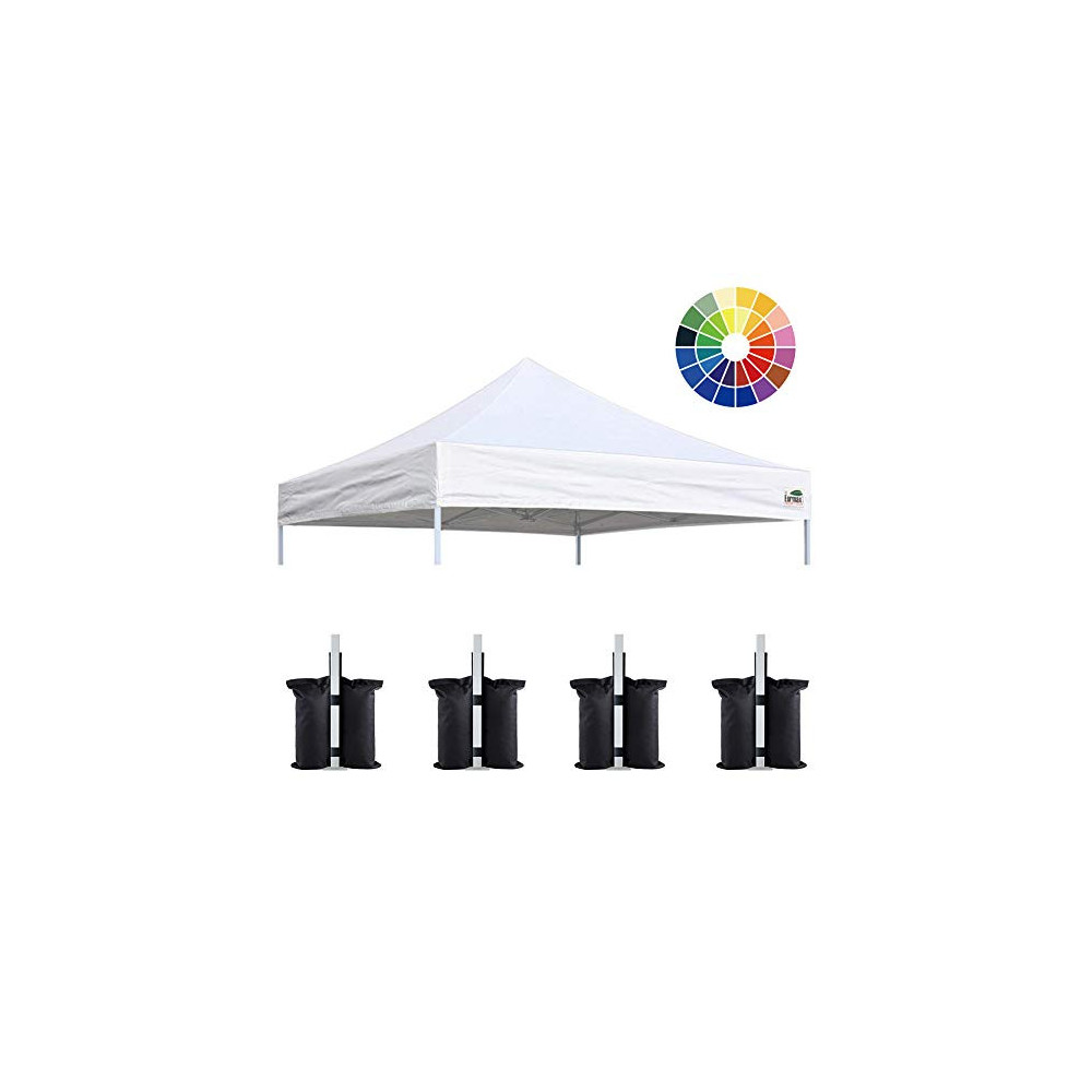 Eurmax New 10x10 Pop Up Canopy Replacement Canopy Tent Top Cover, Instant Ez Canopy Top Cover ONLY, Choose 30 colors,Bonus 4P