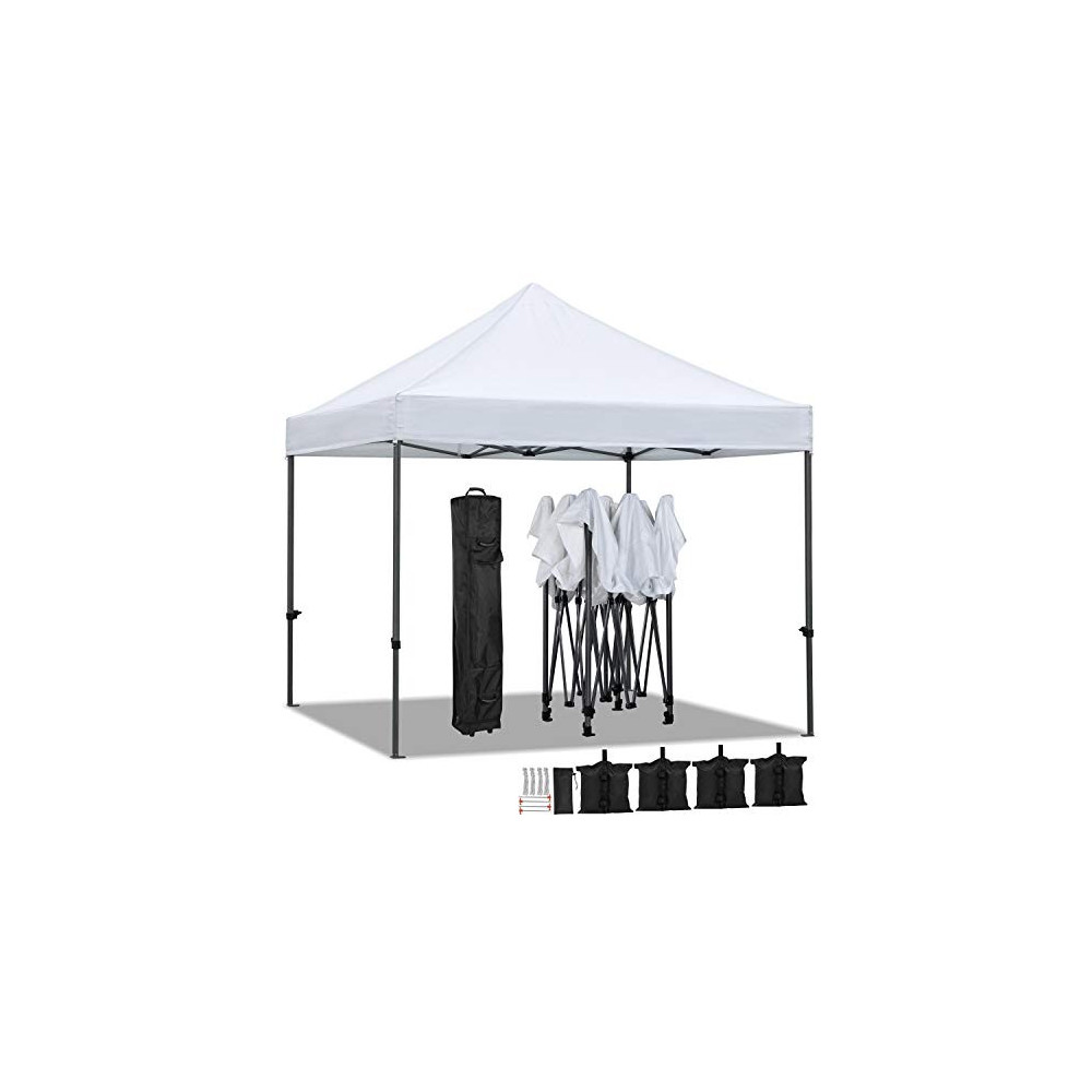 YAHEETECH 10 x 10 ft Pop Up Canopy Tent - Heavy Duty Commercial Event Tent Pavilion Portable Waterproof Canopy Folding Party 