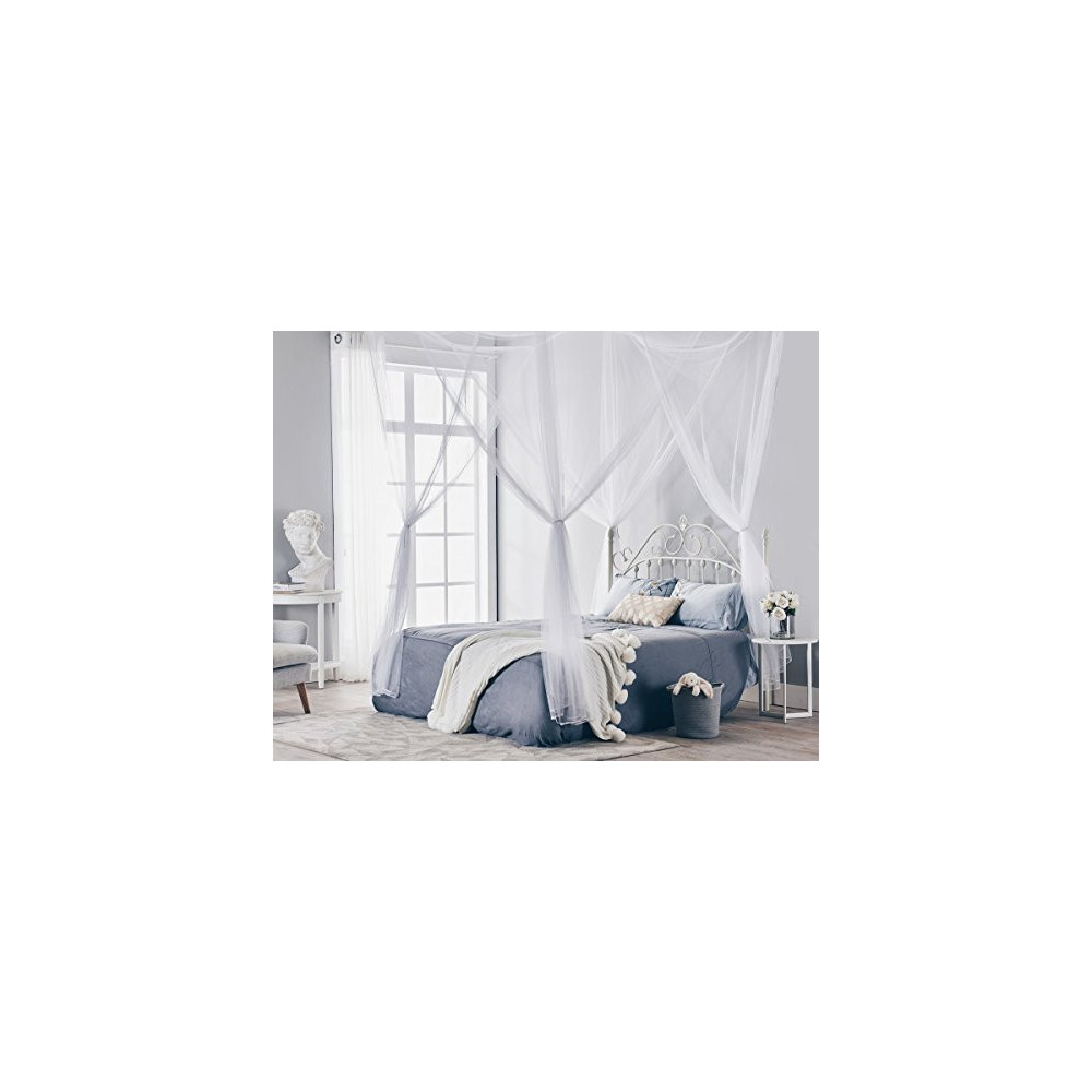 Truedays Four Corner Post Bed Princess Canopy Mosquito Net, Full/Queen/King Size