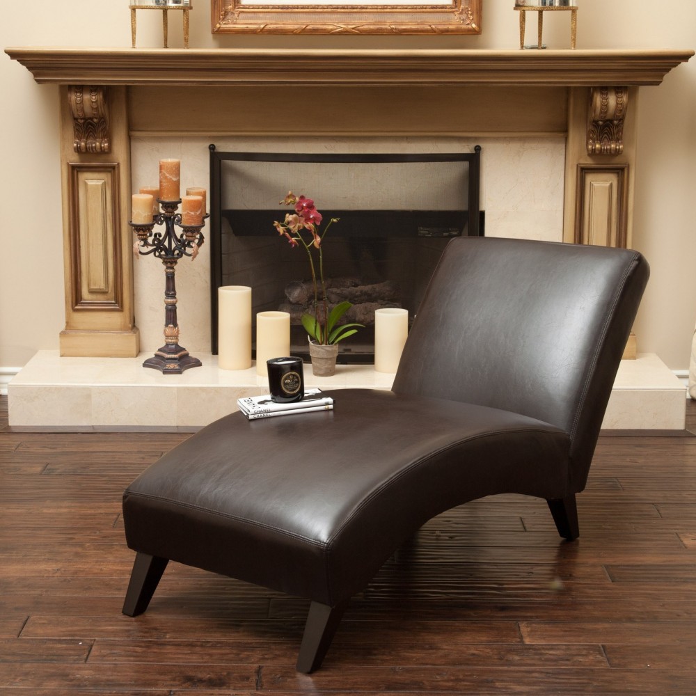 Cleveland Brown Leather Chaise Lounge Chair | Universe Furniture