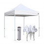 Eurmax 8x8 Feet Ez Pop up Canopy, Outdoor Canopies Instant Party Tent, Sport Canopy Bonus Roller Bag  White 