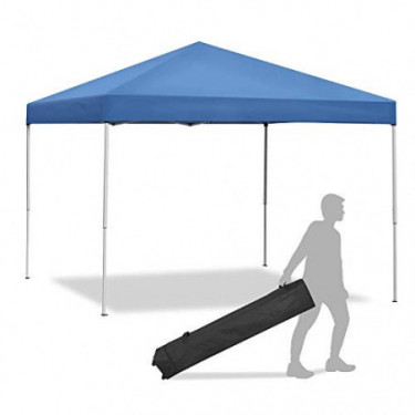 Smartxchoices Pop Up Canopy Tent - 10 x 10 FT Blue Foldable and Height Adjustable Outdoor Tent Sun Protection Canopy Beach Sh