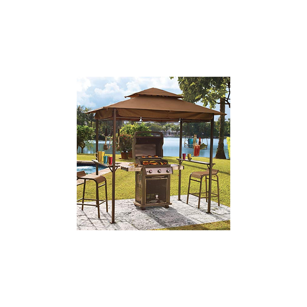 BrylaneHome Grillzebo Replacement Canopy, Taupe