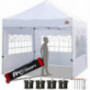 ABCCANOPY Tents Canopy Tent 10 x 10 Pop Up Canopies Commercial Tents Market stall with 3 Removable Sidewalls and 1 Door Wall 