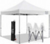TUSY 10 x 10 Pop up Canopy Tent, Commercial Instant Canopies, Instant Folding Canopy with Heavy Duty Roller Bag, White
