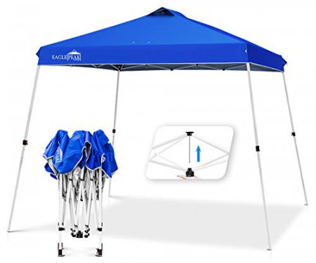 EAGLE PEAK 11 x 11 Slant Leg Pop Up Canopy Tent Instant Outdoor Canopy Easy Single Person Set-up Folding Shelter with 81 Sq