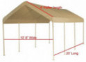 10X20 Heavy Duty Beige Canopy Top Cover with Valance