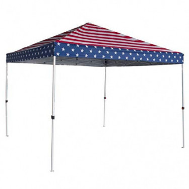Palm Springs USA Flag of America Canopy Tent Instant Pop-Up Shelter with Wheeled Carry Bag, 10x10ft