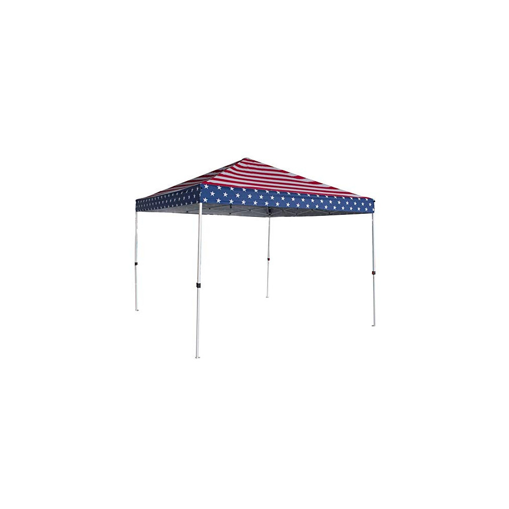 Palm Springs USA Flag of America Canopy Tent Instant Pop-Up Shelter with Wheeled Carry Bag, 10x10ft