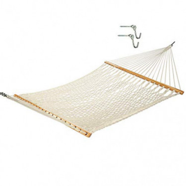 Castaway Hammocks 13 ft. Traditional Cotton Rope Hammock with Free Hanging Hardware