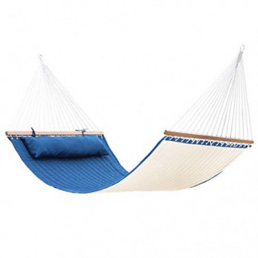 Lazy Daze Hammocks Quilted Fabric Hammock Double Sided Hammock Swing w/Spreader Bar and Pillow, 78"x55" for Two Person, 450 P