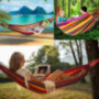 SUNCREAT 12ft Double Brazilian Wide Hammock Cotton Fabric Travel Camping Hammock with 2 Person for Indoor or Outdoor-Oasis