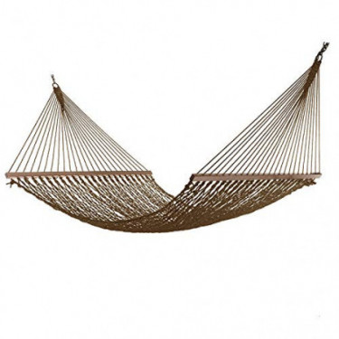 Project One Large 12FT Rope Hammock, Quick Dry Rope Hammock with Double Size Solid Wood Spreader Bar Outdoor Patio Yard Pools
