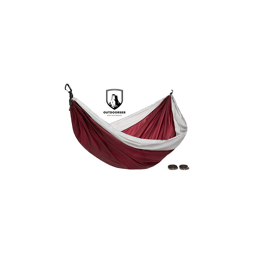 Outdoorser Micco Single Camping Hammock  Red/Grey 