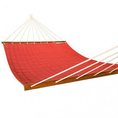 East Coast Hammocks Q8296 Large 2 Person Soft Polyester Quilted Hammock - Cherry Red