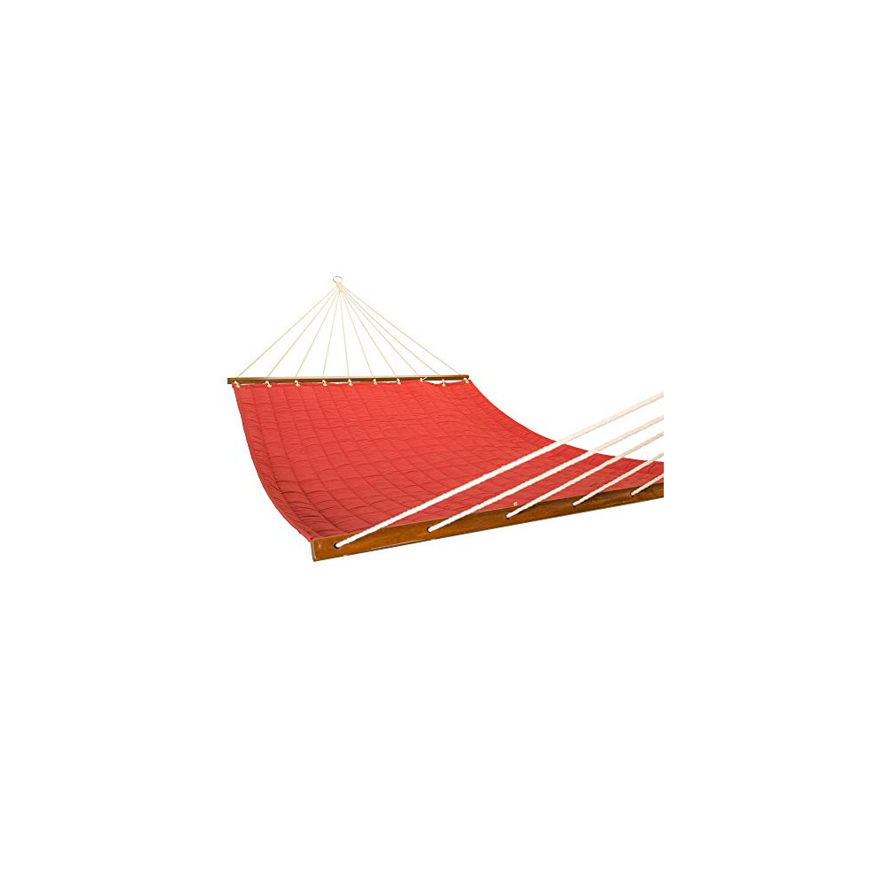 East Coast Hammocks Q8296 Large 2 Person Soft Polyester Quilted Hammock - Cherry Red