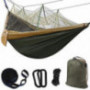 Hammock Camping Single & Double with Mosquito/Bug Net and Tree Straps & Carabiners | Easy Assembly |Lightweight Portable Para
